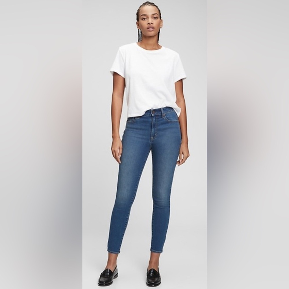 GAP Womens Ace Jeans Size 27-29 High Waist Skinny Jeans Dark Indigo